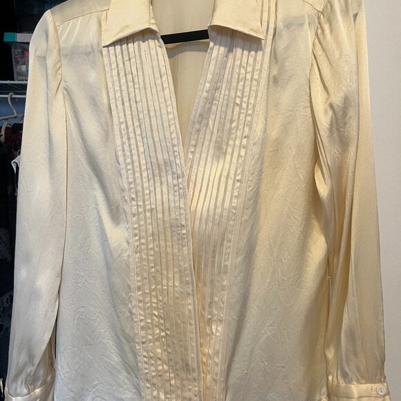Cream Talbots silk blouse - Picture 1 of 11